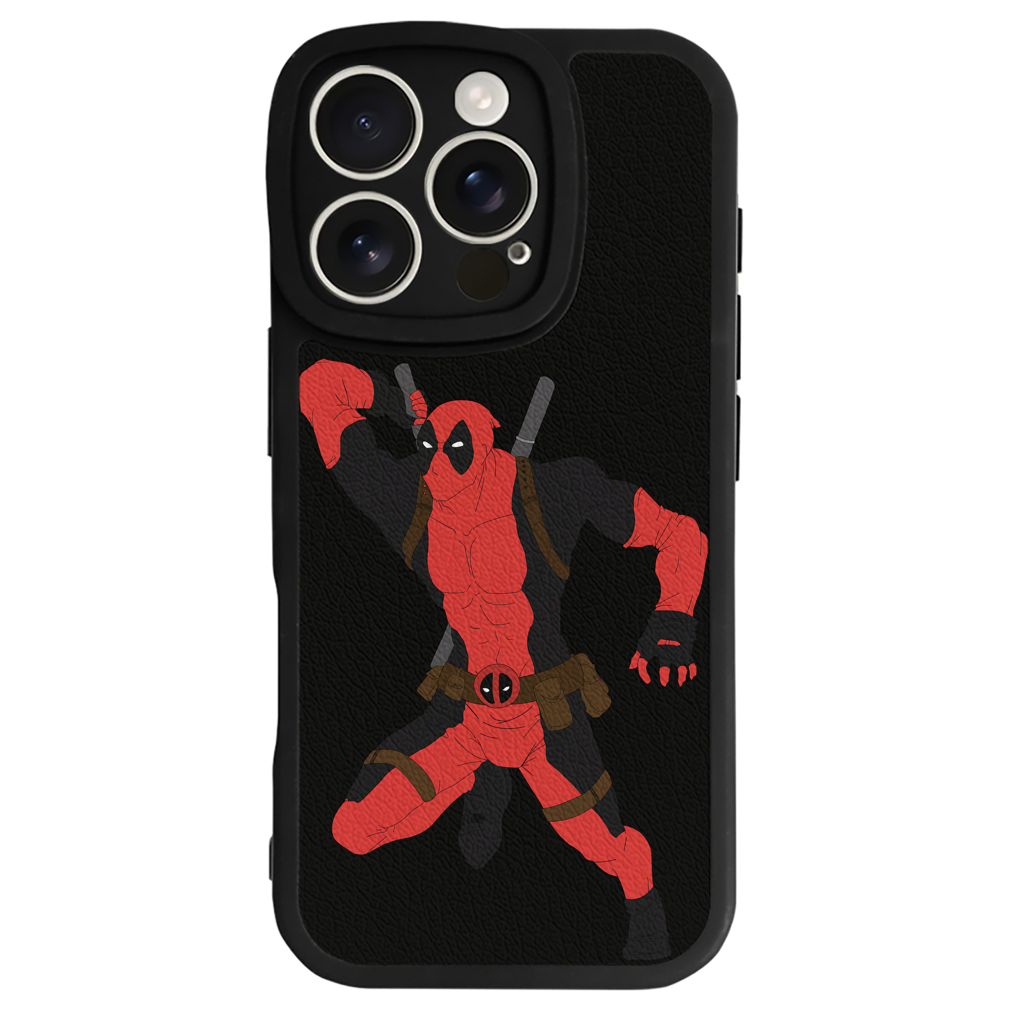 （画像用） Deadpool デッドプール 【iPhone 16シリーズ対応】シリコンスマホケース（レザー調） 材質：シリコン